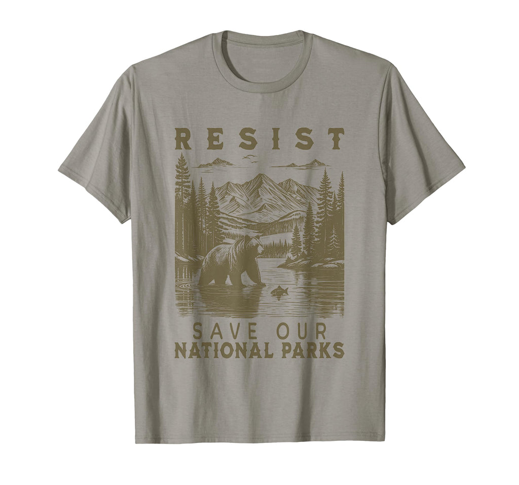 Protect Our National Parks Resist Grizzly T-Shirt - Graphic Print Men Women - T-Shirt, Sweatshirt, Hoodie