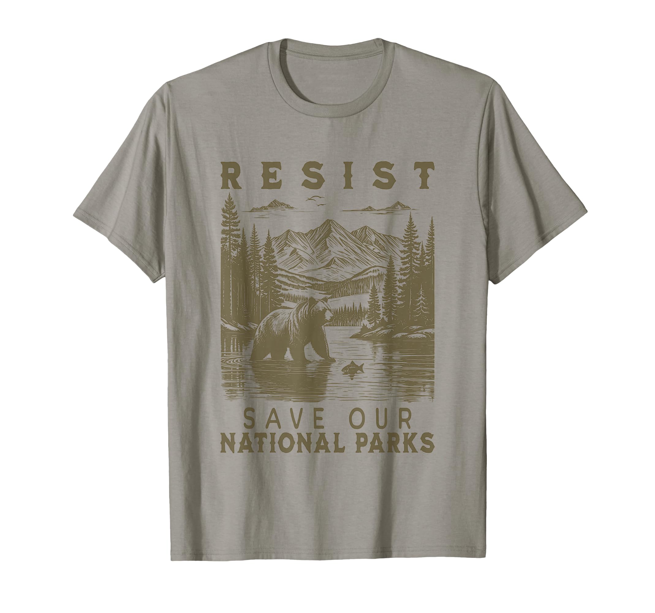 Protect Our National Parks Resist Grizzly T-Shirt - Graphic Print Men Women - T-Shirt, Sweatshirt, Hoodie