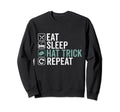Eat Sleep Hat Trick Repeat Ice Sweatshirt - Fun Novelty Design for Adults - T-Shirt, Sweatshirt, Hoodie