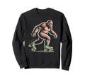Roller Skating Bigfoot Funny Sweatshirt - Minimalist Print Men Women - T-Shirt, Sweatshirt, Hoodie