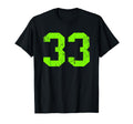 Green Sports Team Number 33 T-Shirt - Fun Novelty Design for Adults - T-Shirt, Sweatshirt, Hoodie