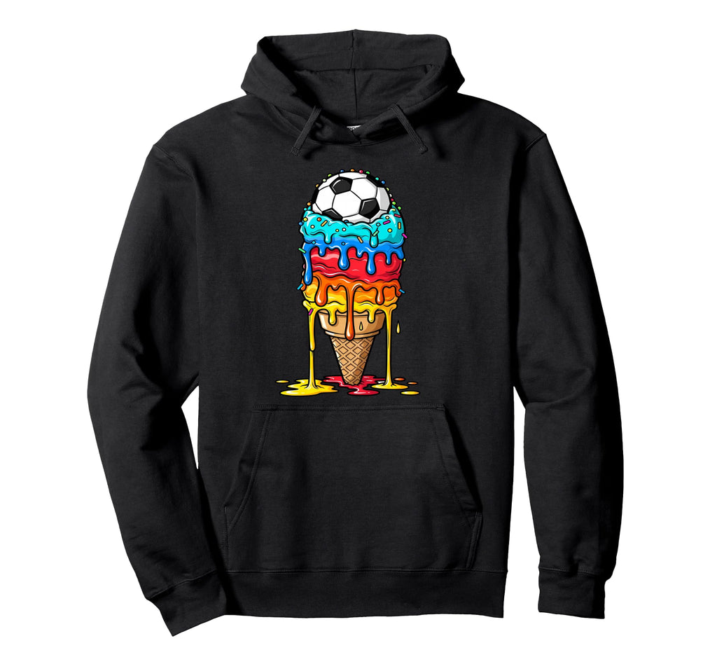 Summer Soccer Drip Ice Cream Drip Hoodie - Custom Art Print for Adults - T-Shirt, Sweatshirt, Hoodie