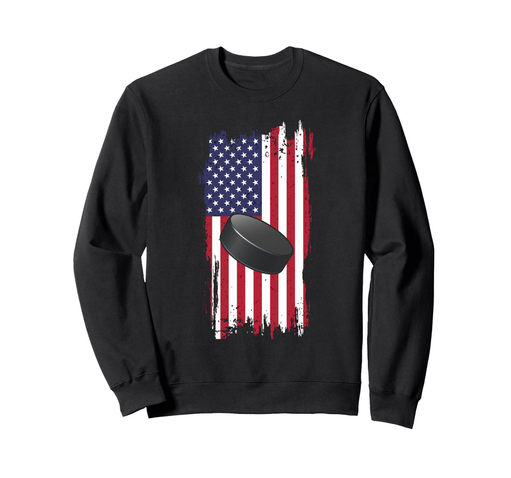 Patriotic Ice Hockey Snow Sports Sweatshirt - Aesthetic Graphic Men Women - T-Shirt, Sweatshirt, Hoodie
