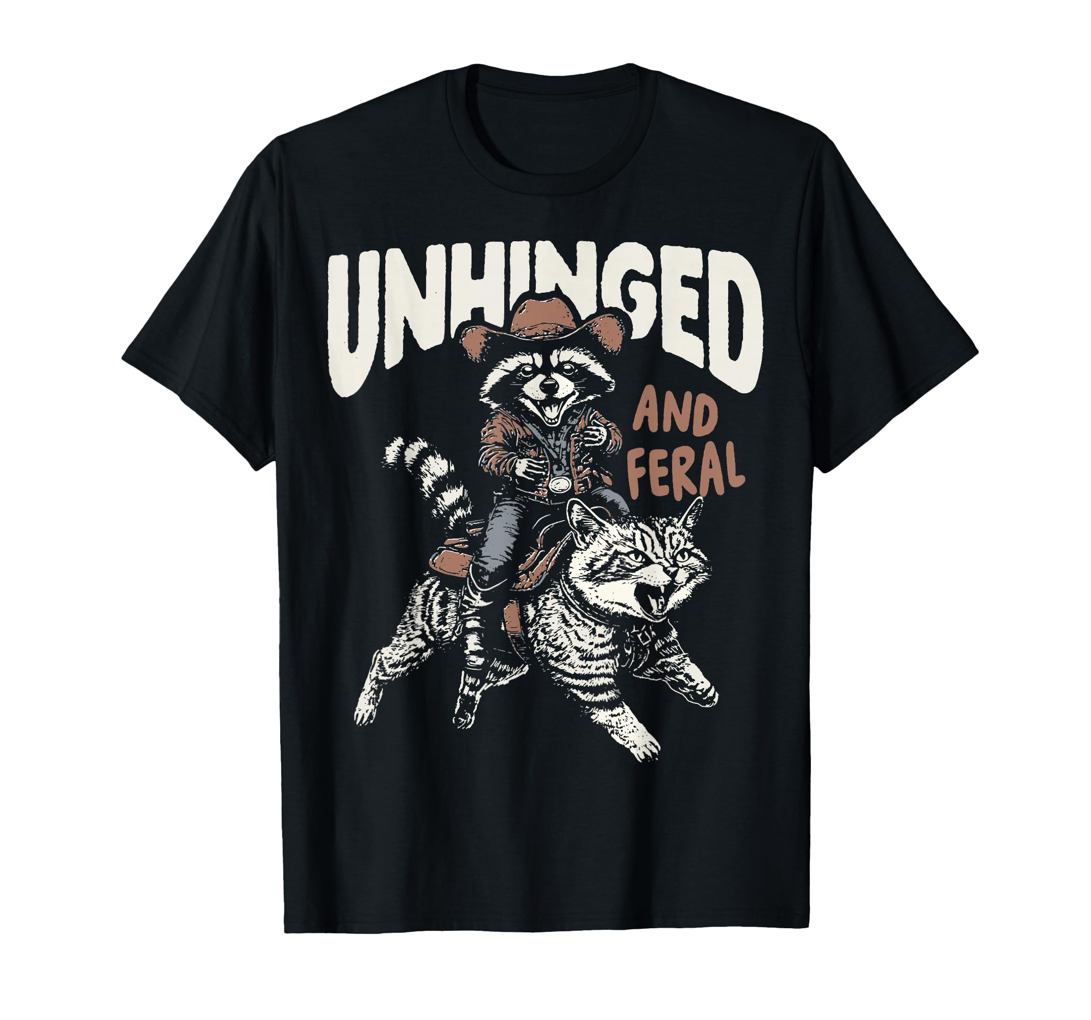 Funny Unhinged And Feral Raccoon T-Shirt - Trendy Graphic for Adults - T-Shirt, Sweatshirt, Hoodie