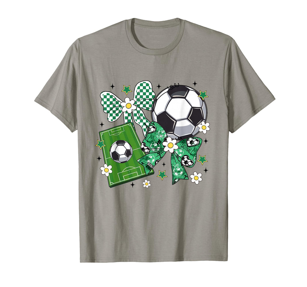 Bow Soccer Flowers Funny Soccer Lovers T-Shirt - Aesthetic Graphic Unisex - T-Shirt, Sweatshirt, Hoodie