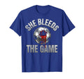 She Bleeds Game Womens Soccer T-Shirt - Trendy Graphic for Adults - T-Shirt, Sweatshirt, Hoodie