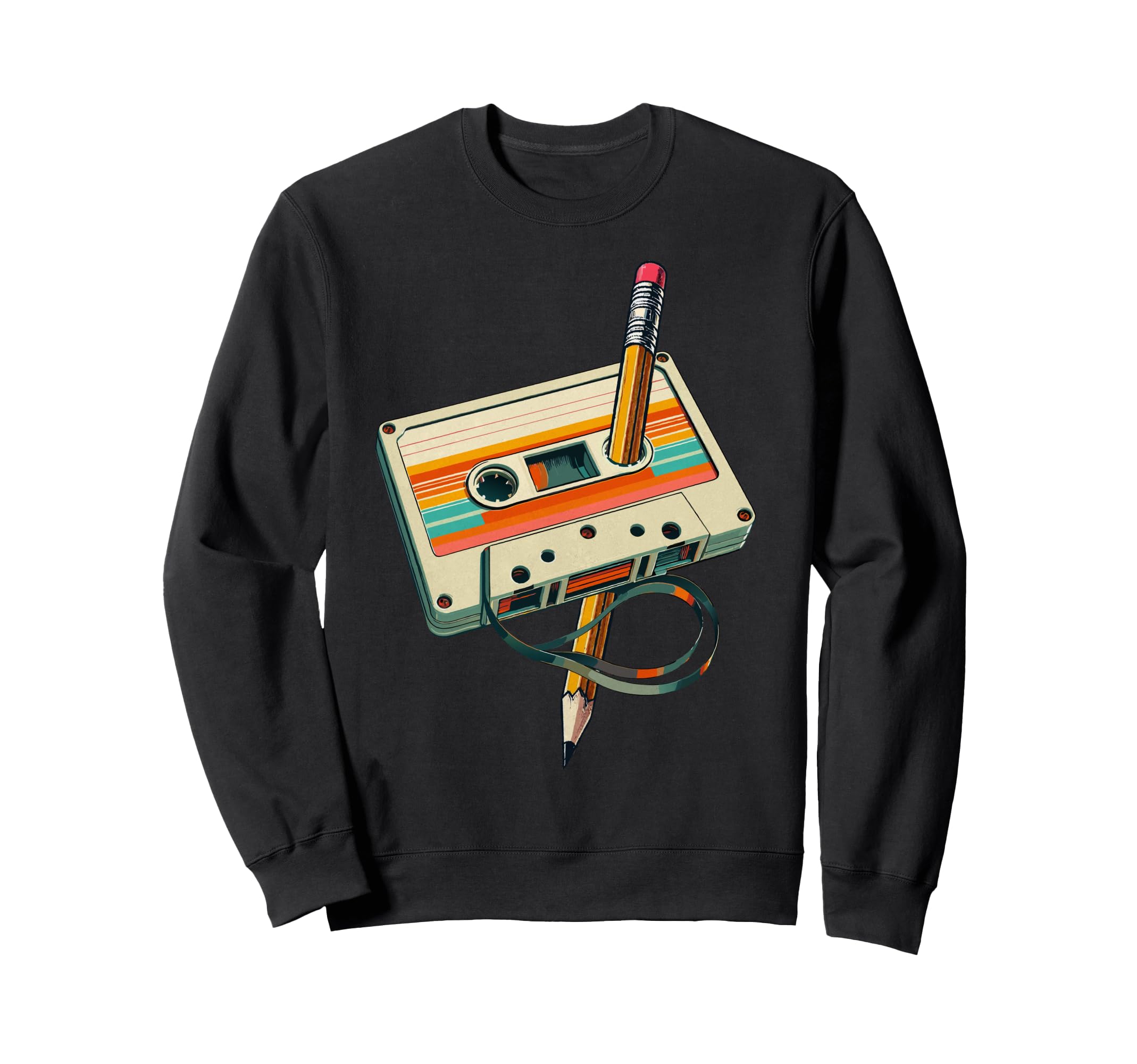 Pencil Rewind Cassette Tape Sweatshirt - Unique Graphic for Adults - T-Shirt, Sweatshirt, Hoodie