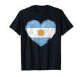 Argentina Flag Heart Soccer Football T-Shirt - Aesthetic Graphic Unisex - T-Shirt, Sweatshirt, Hoodie