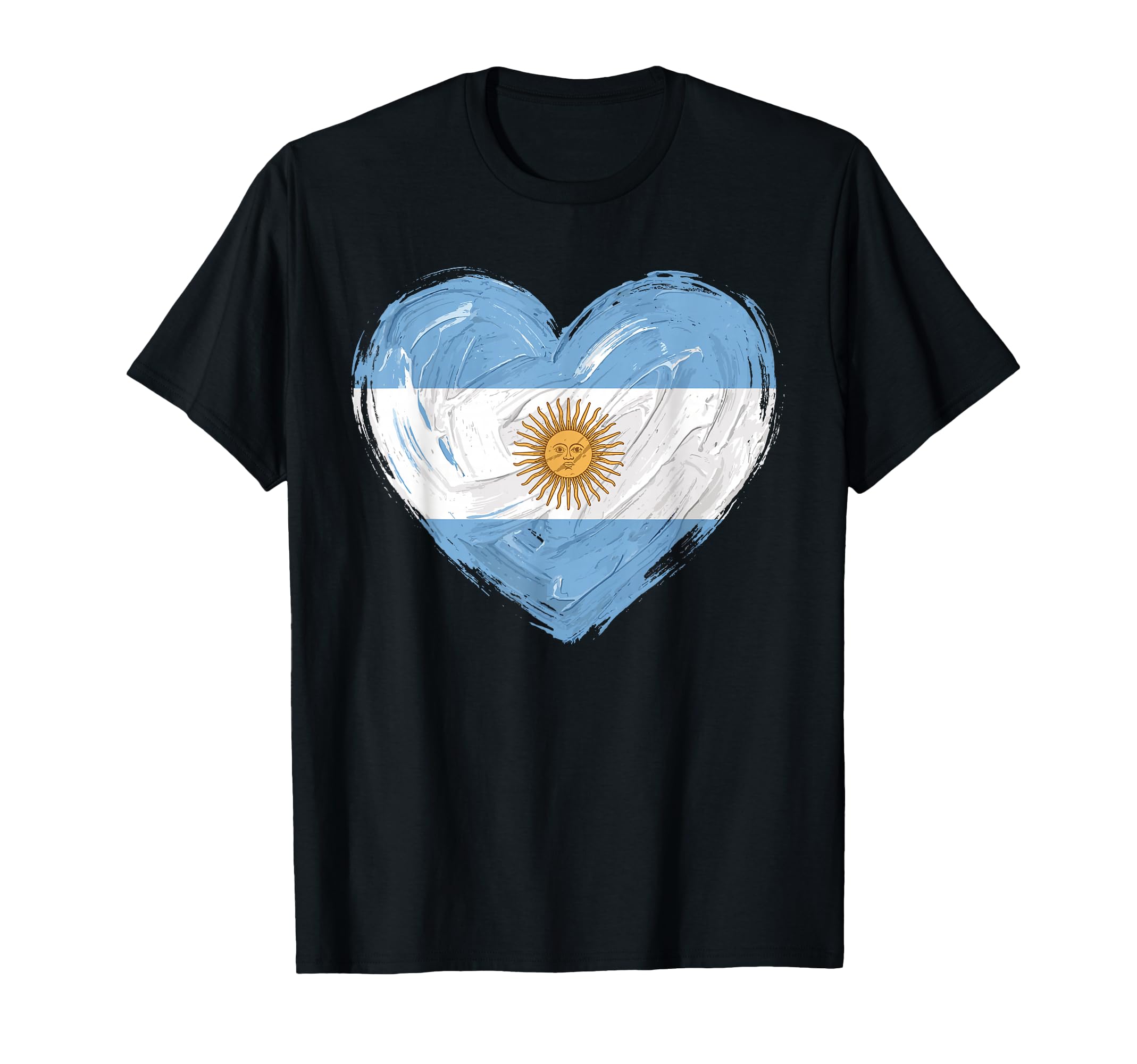 Argentina Flag Heart Soccer Football T-Shirt - Aesthetic Graphic Unisex - T-Shirt, Sweatshirt, Hoodie