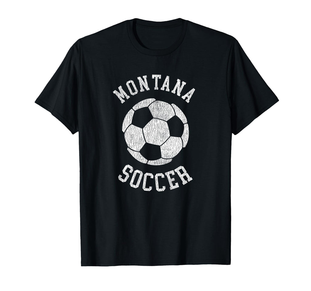 Montana Soccer Distressed 90S T-Shirt - Novelty Apparel for Adults - T-Shirt, Sweatshirt, Hoodie