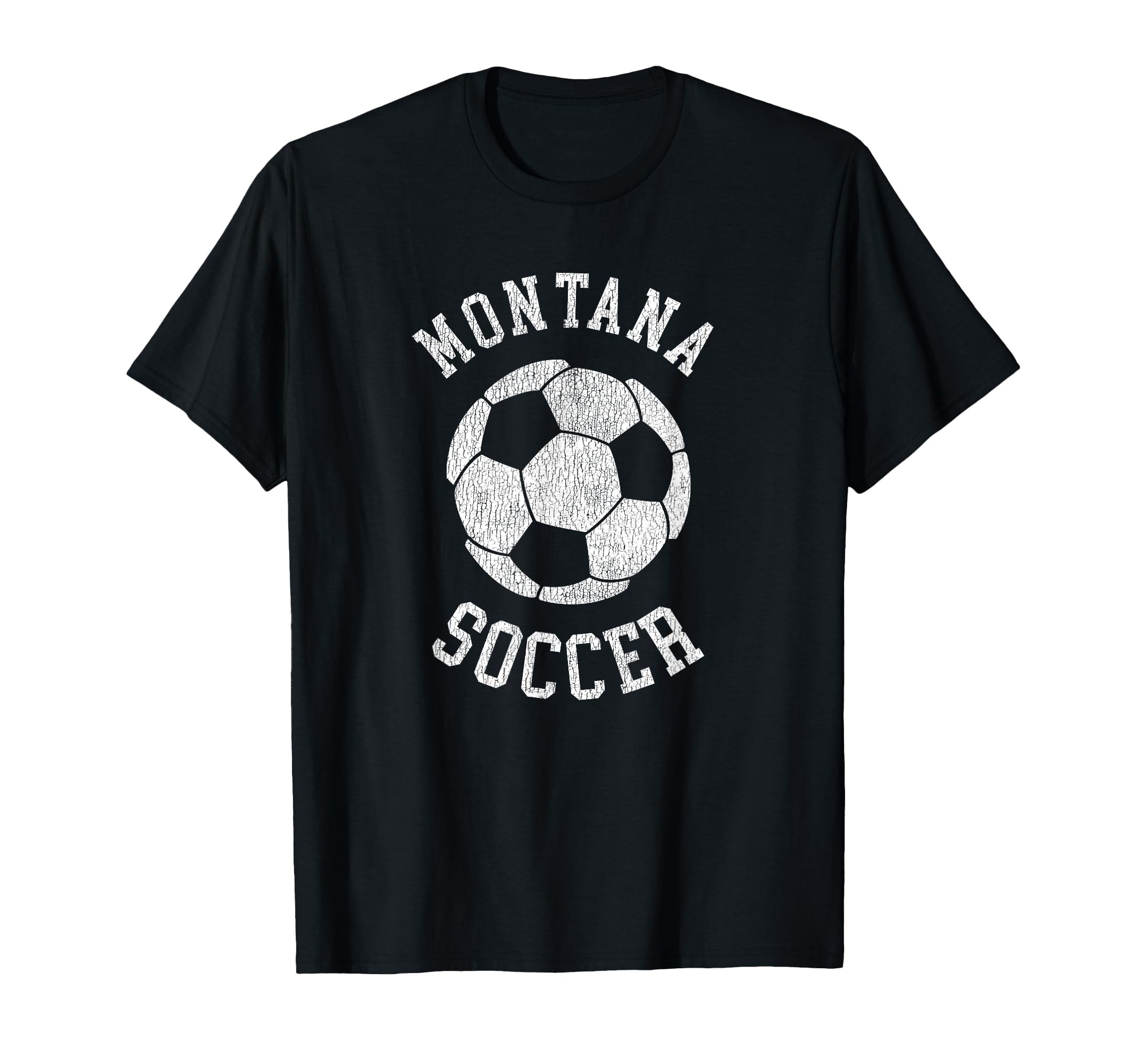 Montana Soccer Distressed 90S T-Shirt - Novelty Apparel for Adults - T-Shirt, Sweatshirt, Hoodie