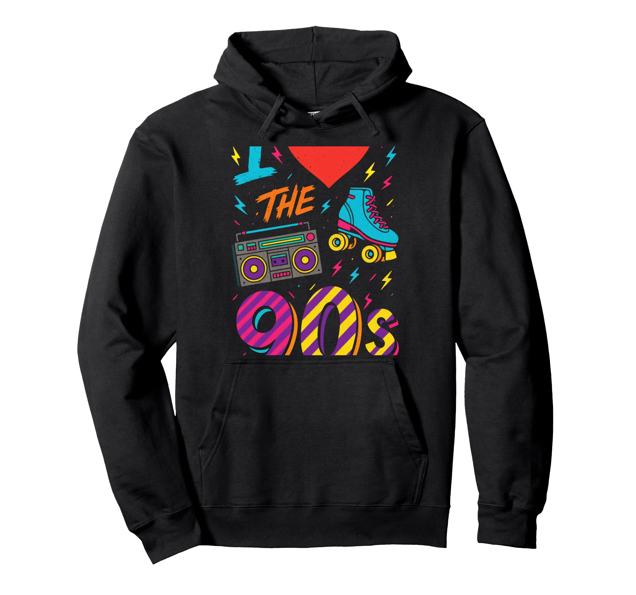 I Heart 90S 90S Roller Skate Hoodie - Minimalist Print Unisex - T-Shirt, Sweatshirt, Hoodie