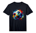 Colorful Splash Art Soccer Ball T-Shirt - Minimalist Print for Adults - T-Shirt, Sweatshirt, Hoodie