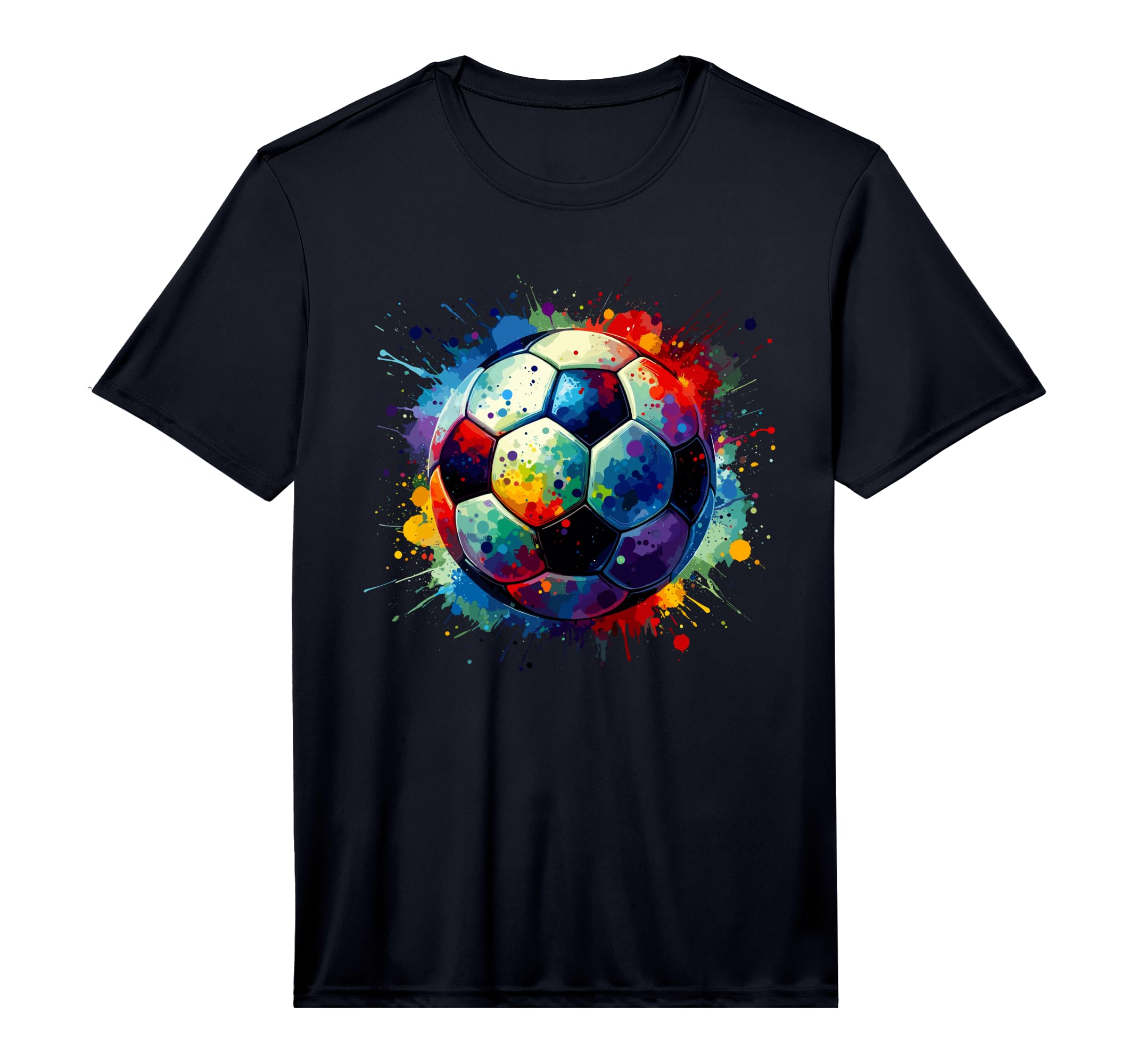 Colorful Splash Art Soccer Ball T-Shirt - Minimalist Print for Adults - T-Shirt, Sweatshirt, Hoodie