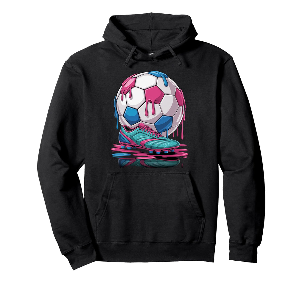 Soccer Ball Drip Ice Cream Drip Game Hoodie - Aesthetic Graphic for Adults - T-Shirt, Sweatshirt, Hoodie