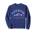 Washington Evergreen State Mountains Sweatshirt - Unique Graphic Unisex - T-Shirt, Sweatshirt, Hoodie