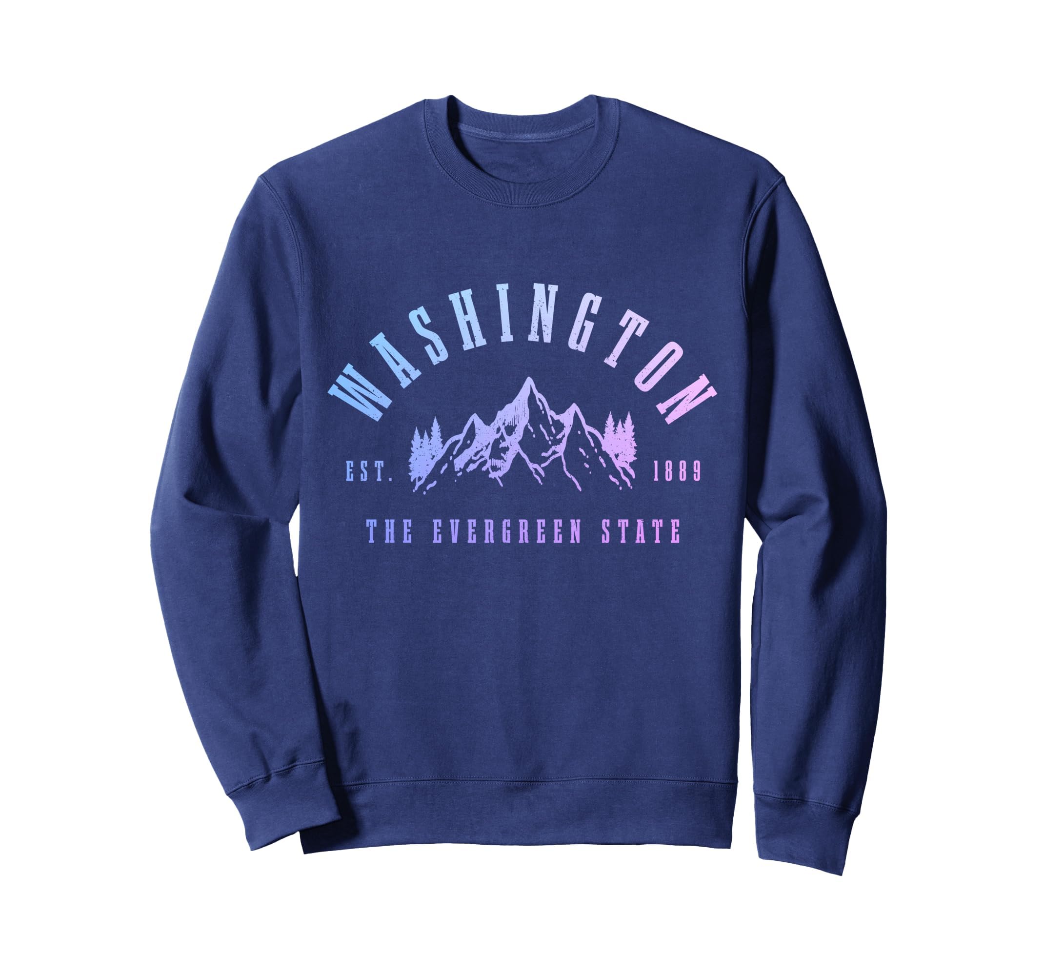 Washington Evergreen State Mountains Sweatshirt - Unique Graphic Unisex - T-Shirt, Sweatshirt, Hoodie