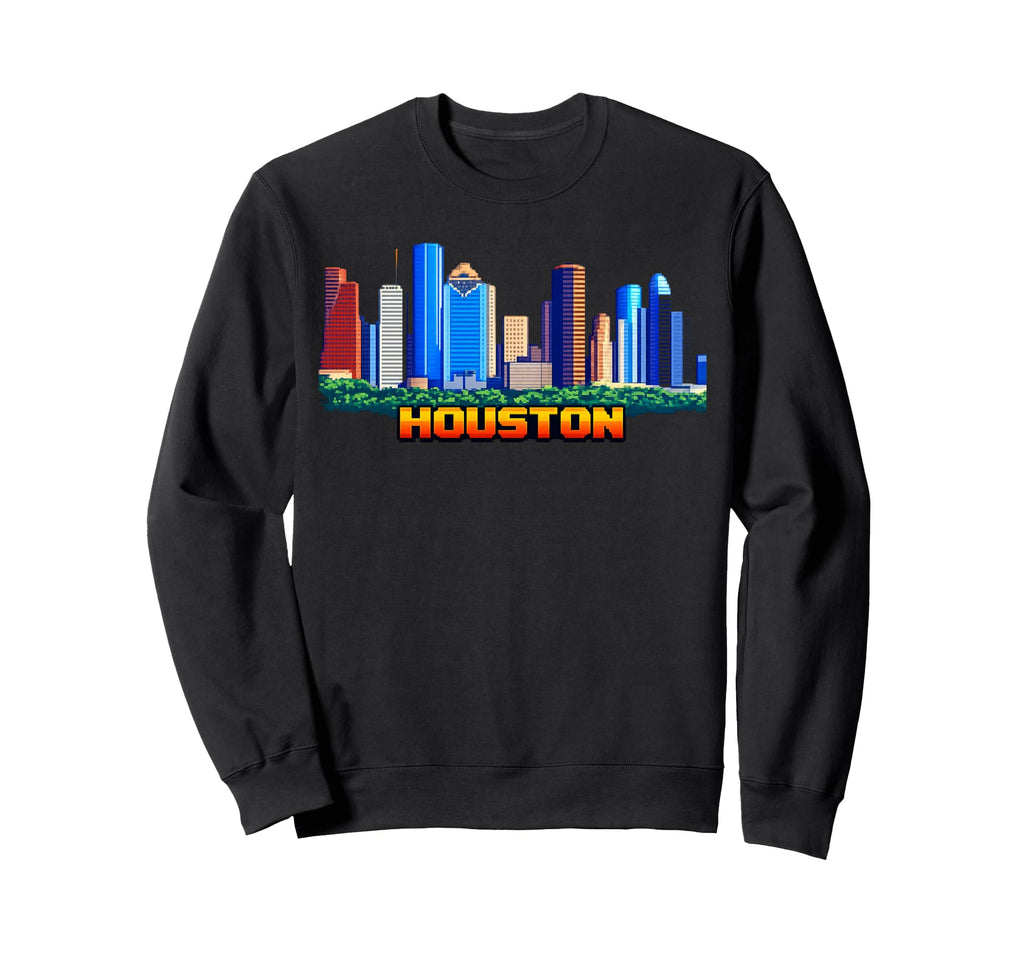 Houston 8 Bit Video Arcade Gamer Sweatshirt - Streetwear Style Unisex - T-Shirt, Sweatshirt, Hoodie
