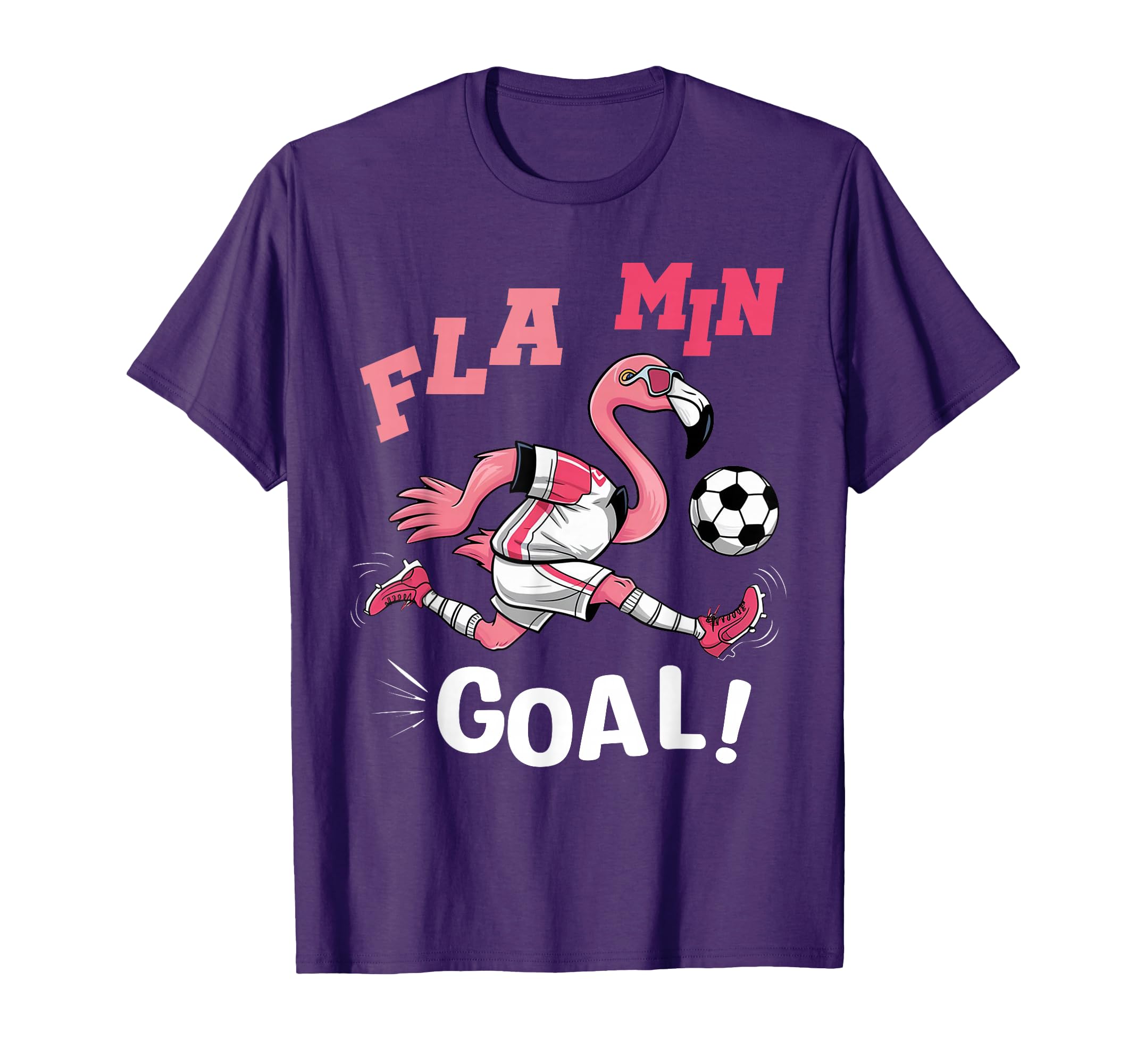 Flamingo Playing Football Fla Min T-Shirt - Fun Novelty Design for Adults - T-Shirt, Sweatshirt, Hoodie