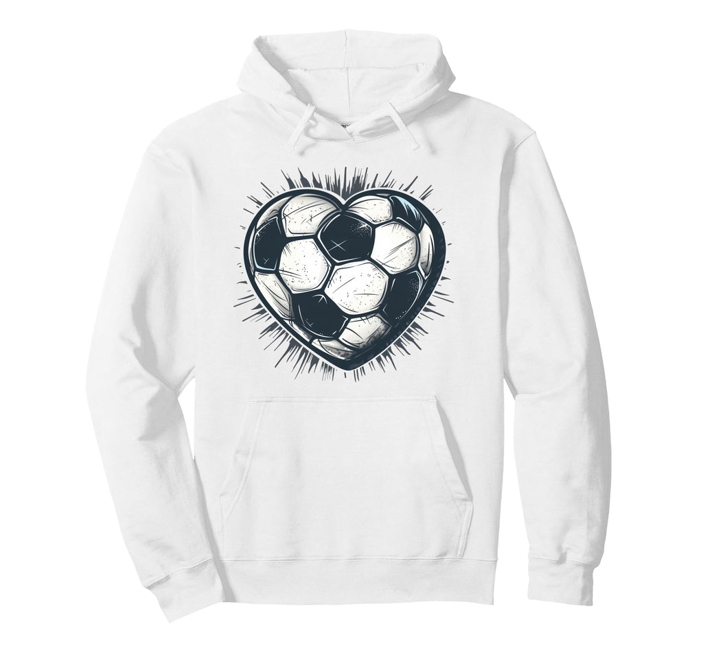 Soccer Ball Heart Football Player And Hoodie - Minimalist Print Men Women - T-Shirt, Sweatshirt, Hoodie