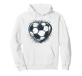 Soccer Ball Heart Football Player And Hoodie - Minimalist Print Men Women - T-Shirt, Sweatshirt, Hoodie