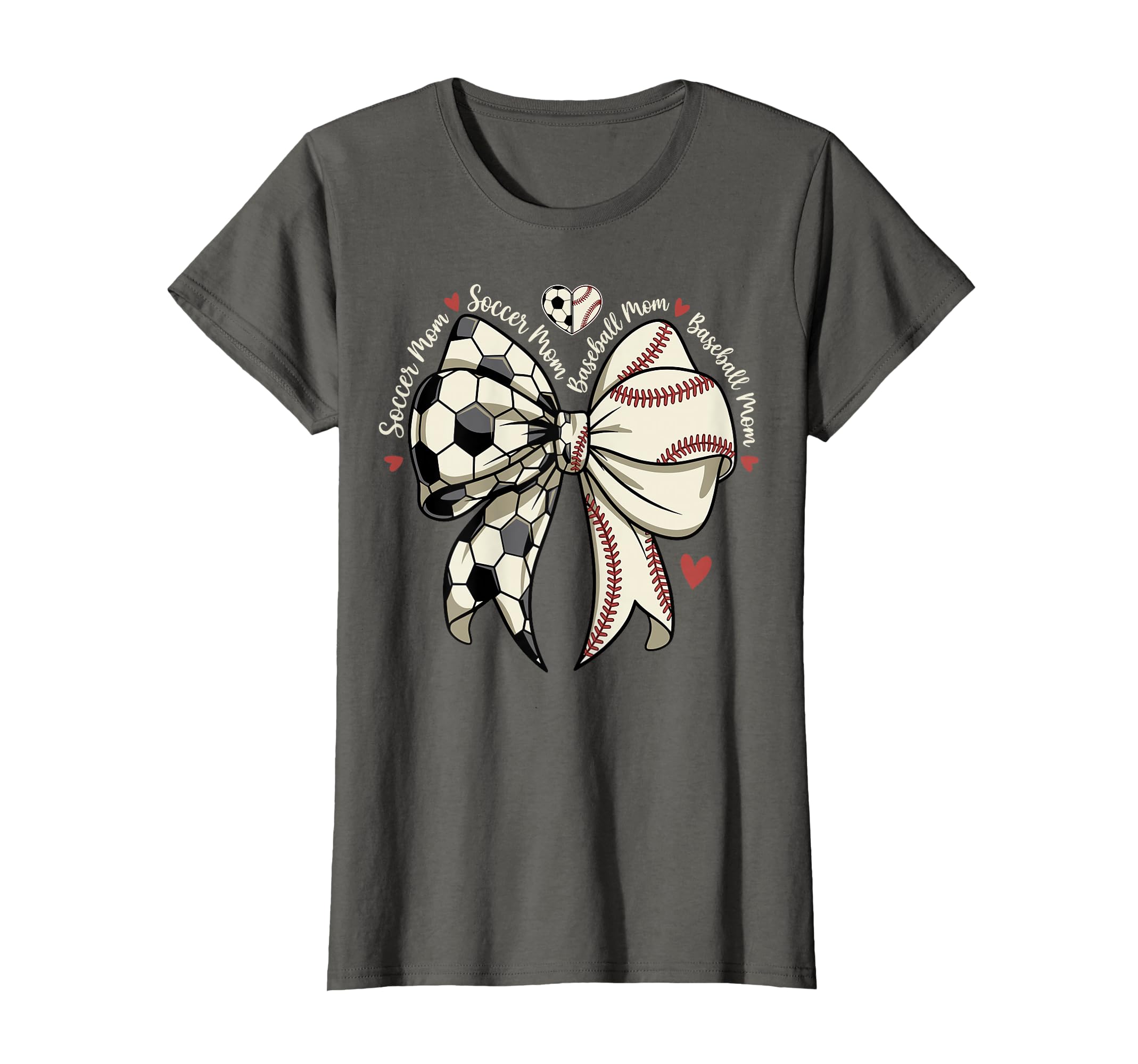 Baseball Soccer Mom Mama Coquette Bows T-Shirt - Trendy Graphic for Adults - T-Shirt, Sweatshirt, Hoodie