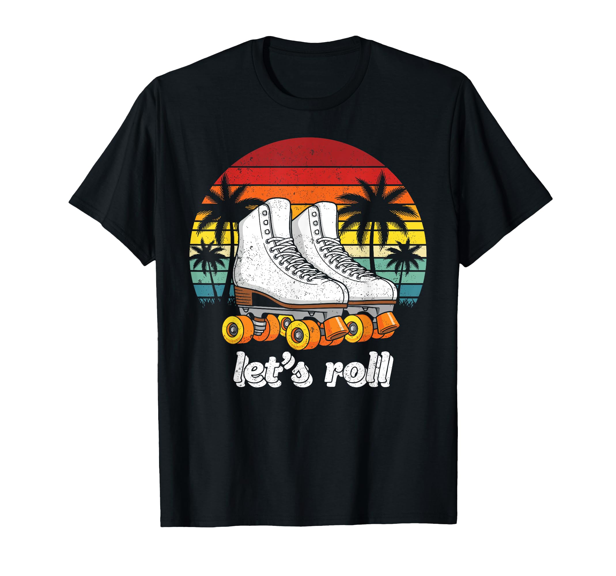 Palm Trees Lets Roll Quad Roller Skates T-Shirt - Unique Graphic Men Women - T-Shirt, Sweatshirt, Hoodie