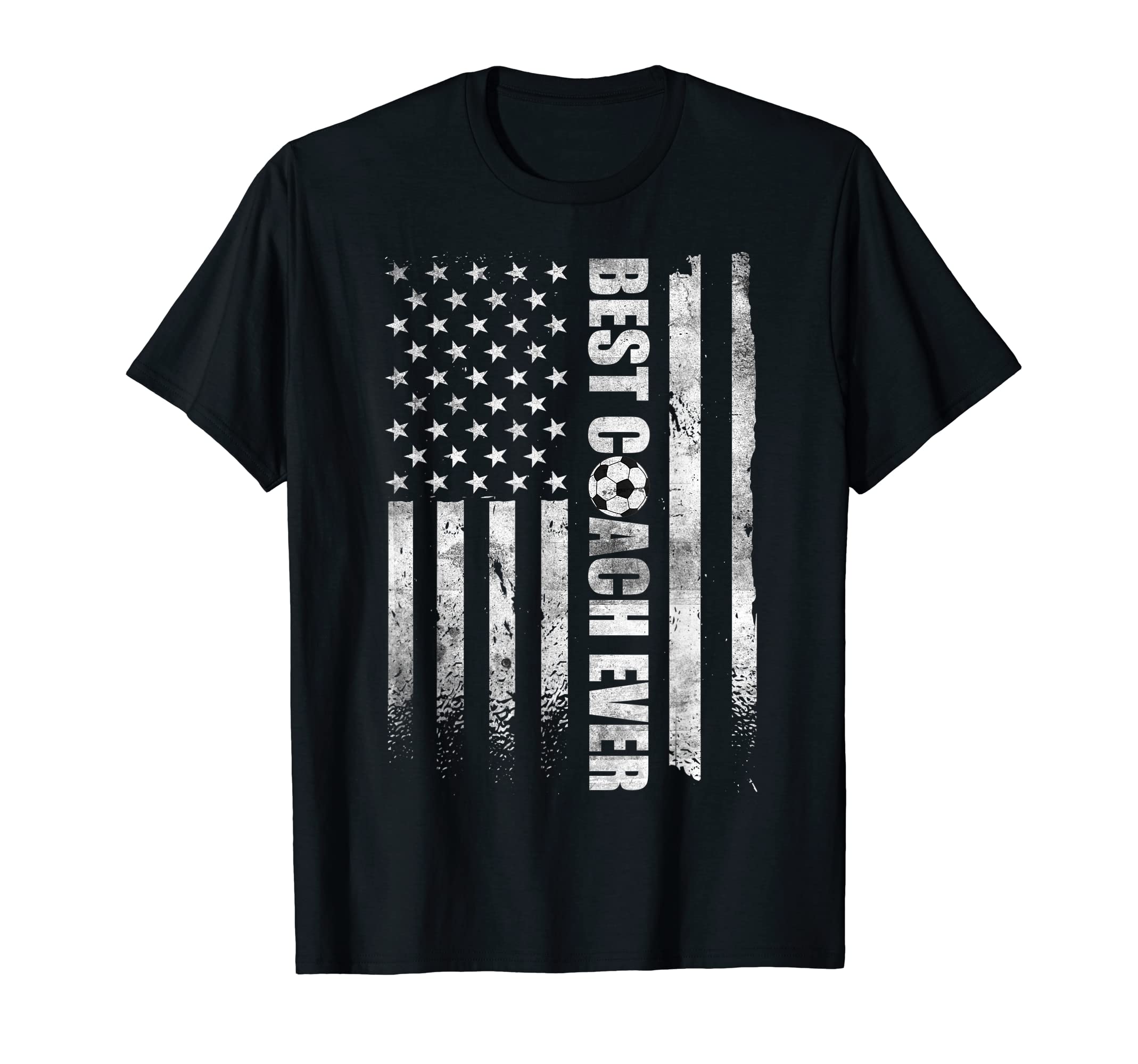Best Soccer Coach Ever American Flag T-Shirt - Aesthetic Graphic Men Women - T-Shirt, Sweatshirt, Hoodie