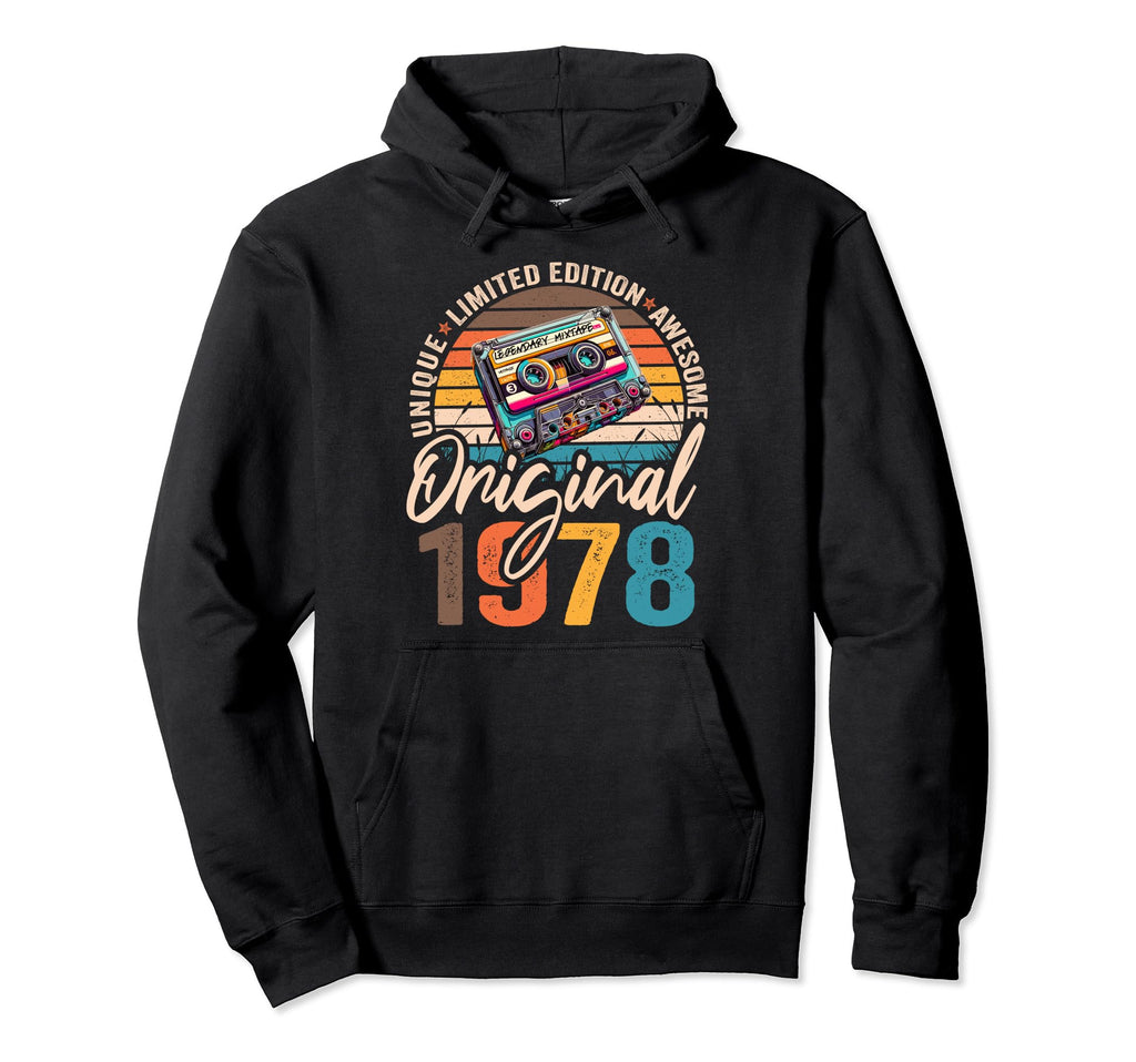 1978 46Th Birthday Cassette Tape 1978 Hoodie - Minimalist Print Unisex - T-Shirt, Sweatshirt, Hoodie