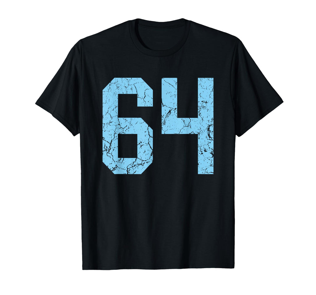 Distressed Blue Number 64 Jersey Player T-Shirt - Minimalist Print Unisex - T-Shirt, Sweatshirt, Hoodie