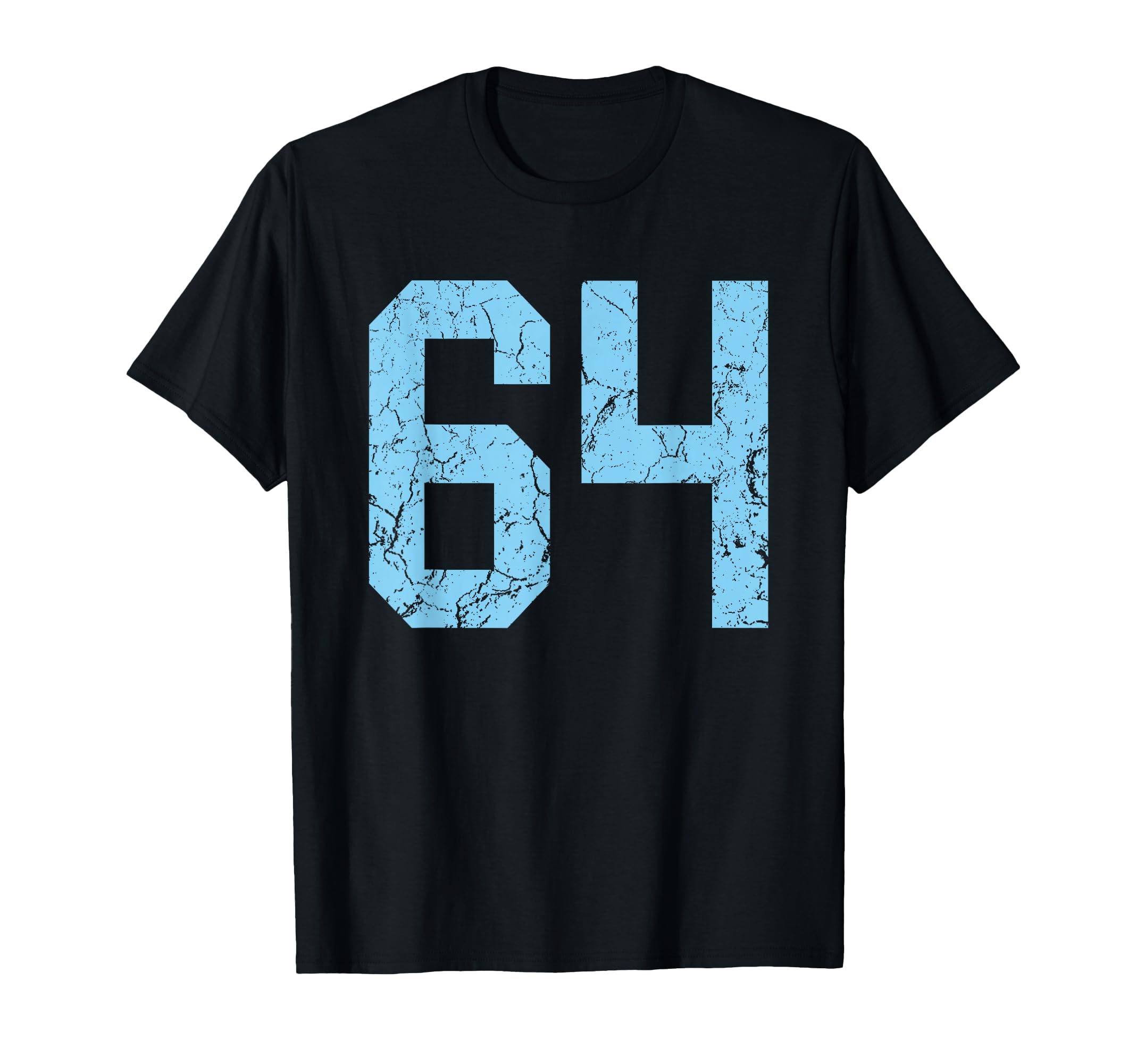 Distressed Blue Number 64 Jersey Player T-Shirt - Minimalist Print Unisex - T-Shirt, Sweatshirt, Hoodie
