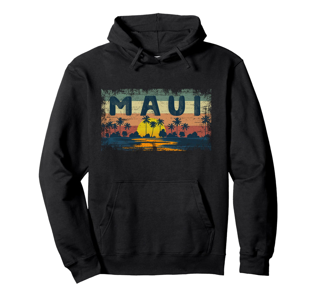 Love Maui Sunset Palm Tree 70S Hawaii Hoodie - Casual Everyday Wear Unisex - T-Shirt, Sweatshirt, Hoodie