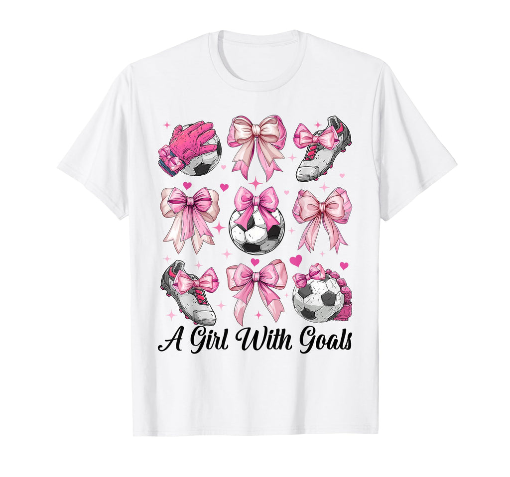 Soccer Player Soccer Coquette Bow T-Shirt - Novelty Apparel for Adults - T-Shirt, Sweatshirt, Hoodie