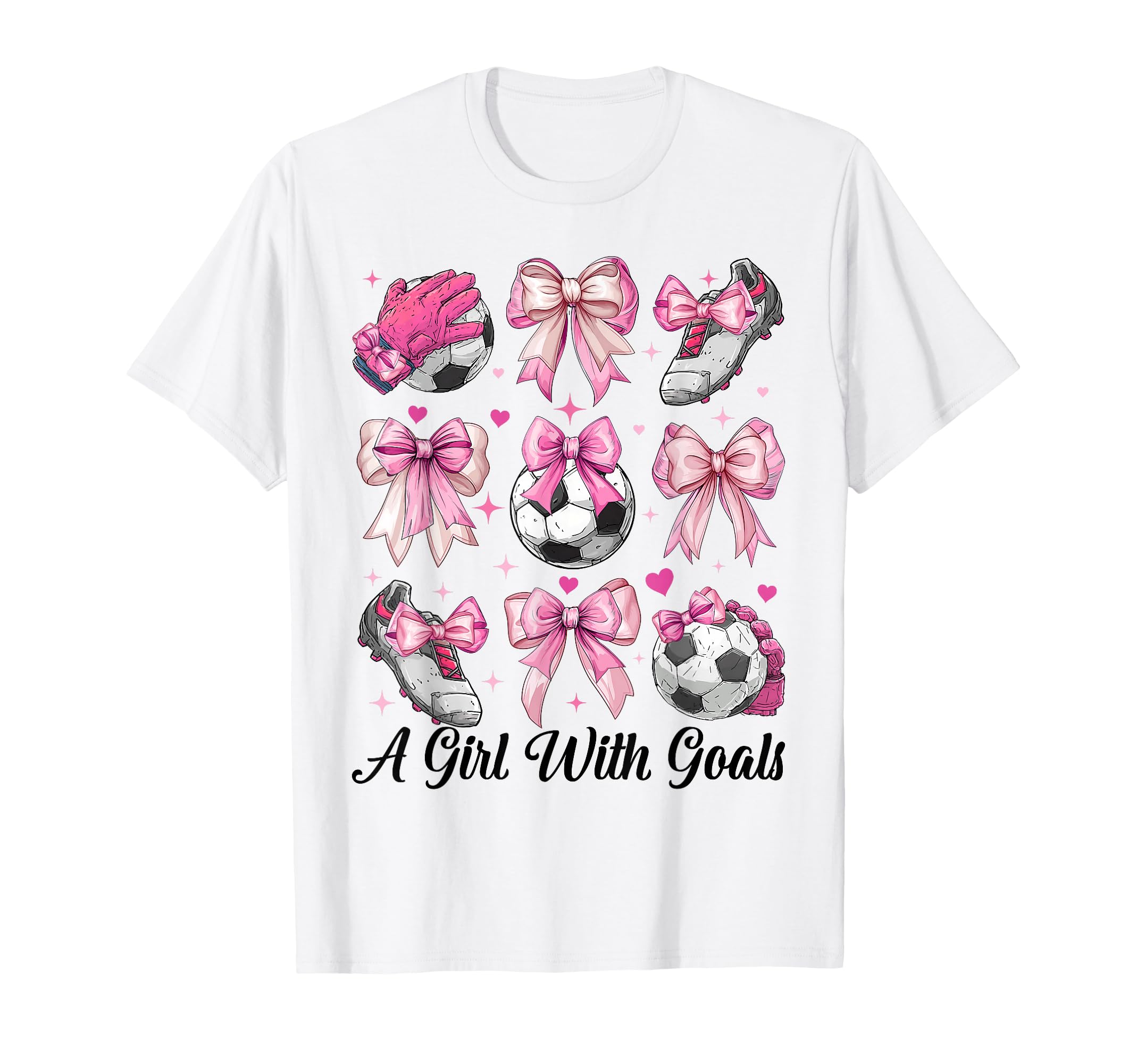 Soccer Player Soccer Coquette Bow T-Shirt - Novelty Apparel for Adults - T-Shirt, Sweatshirt, Hoodie