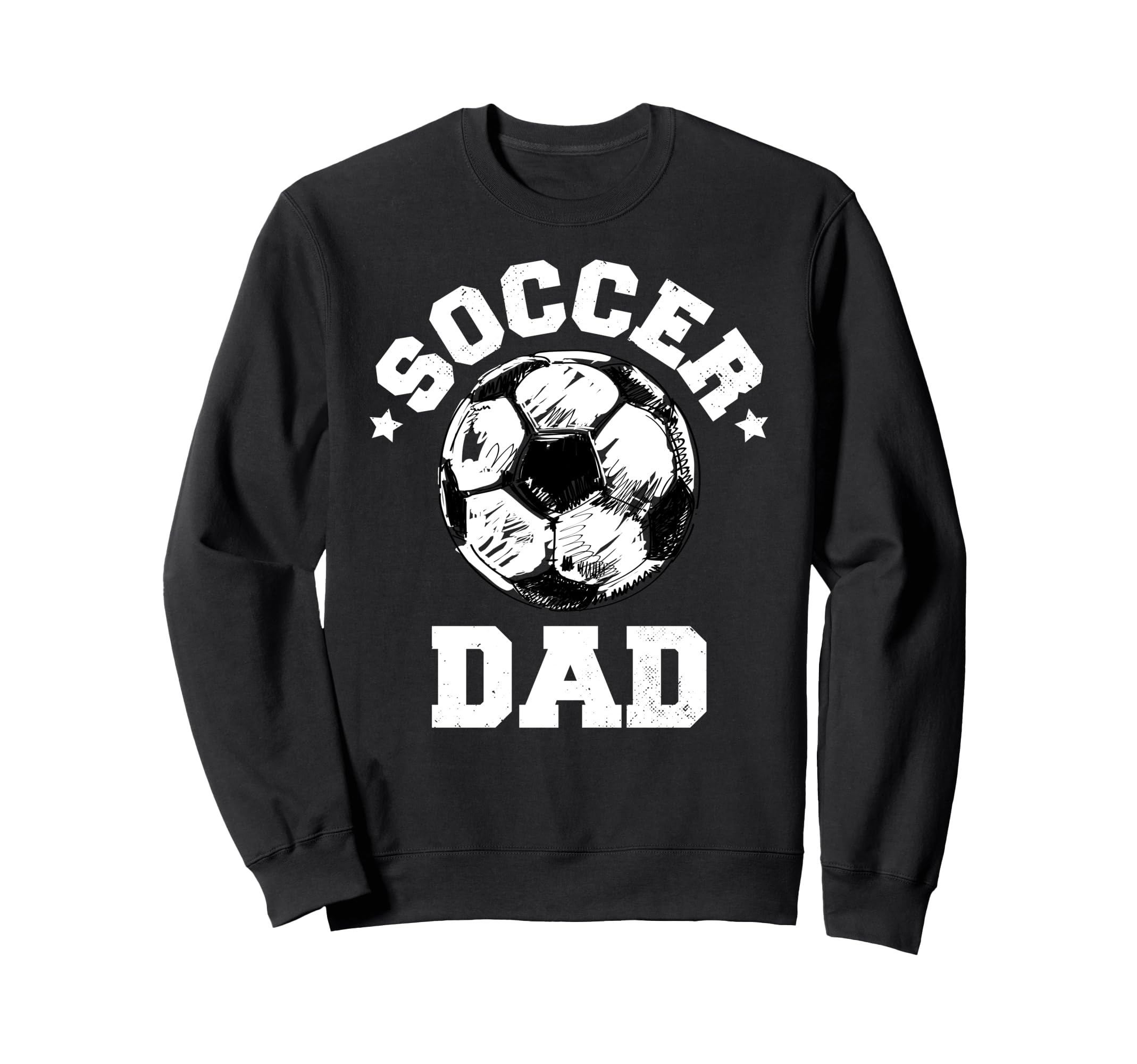 Soccer Dad Soccer Ball Distressed Sweatshirt - Trendy Graphic for Adults - T-Shirt, Sweatshirt, Hoodie