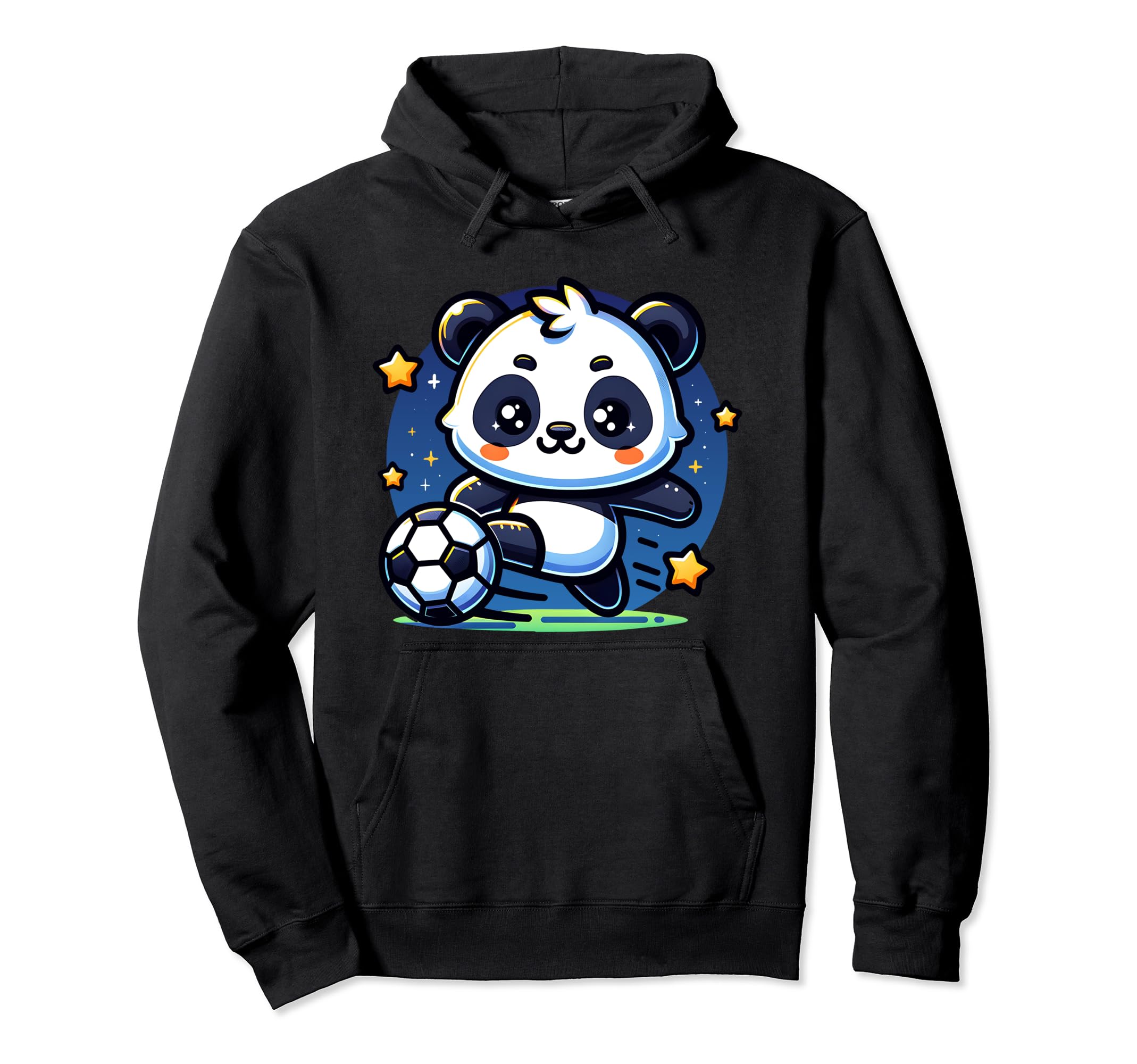 Soccer Player Panda Kicking Soccer Hoodie - Minimalist Print for Adults - T-Shirt, Sweatshirt, Hoodie