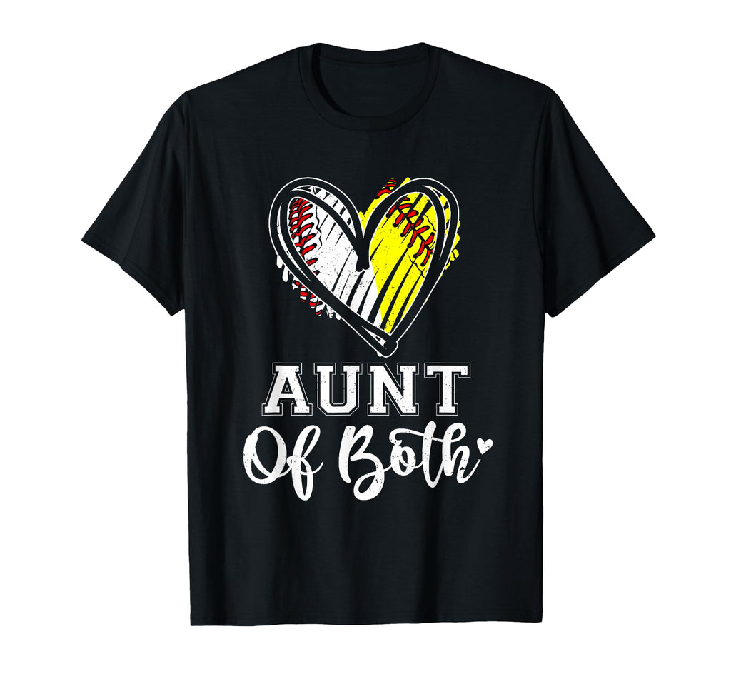 Aunt Both Baseball Softball Aunt Mothers T-Shirt - Unique Graphic Unisex - T-Shirt, Sweatshirt, Hoodie