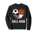 Mom Both Heart Soccer Baseball Sports Sweatshirt - Graphic Print Unisex - T-Shirt, Sweatshirt, Hoodie