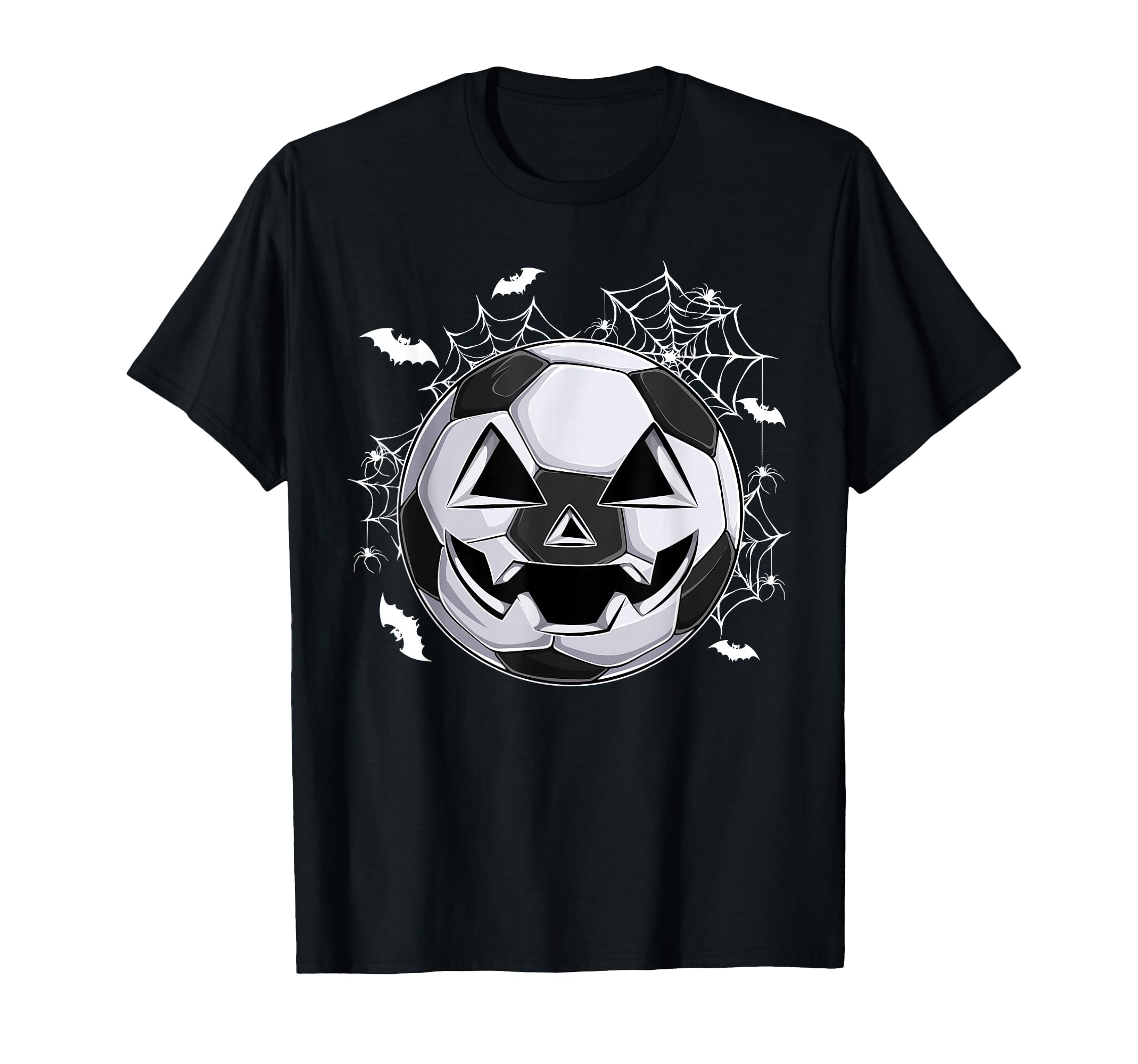 Soccer Jack O Lantern Pumpkin Face T-Shirt - Custom Art Print Men Women - T-Shirt, Sweatshirt, Hoodie
