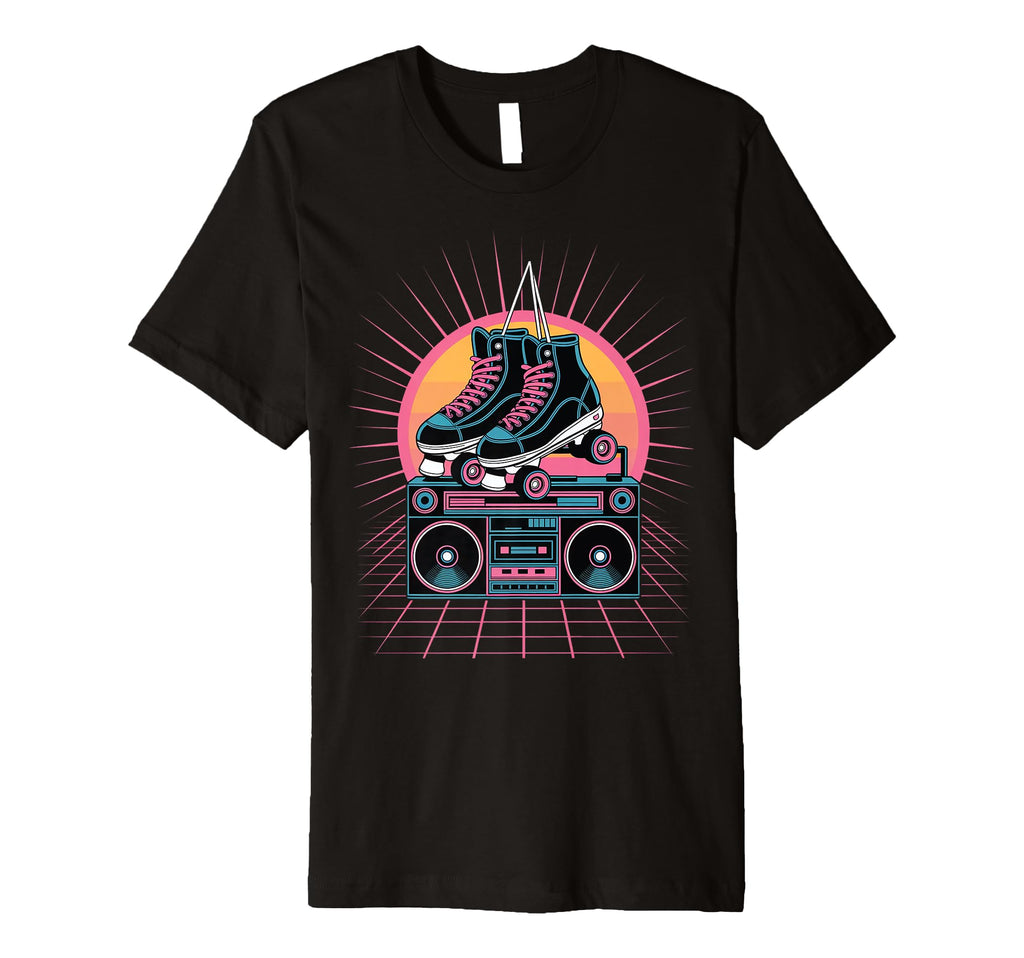 Roller Skates And Boombox T-Shirt - Casual Everyday Wear Men Women - T-Shirt, Sweatshirt, Hoodie