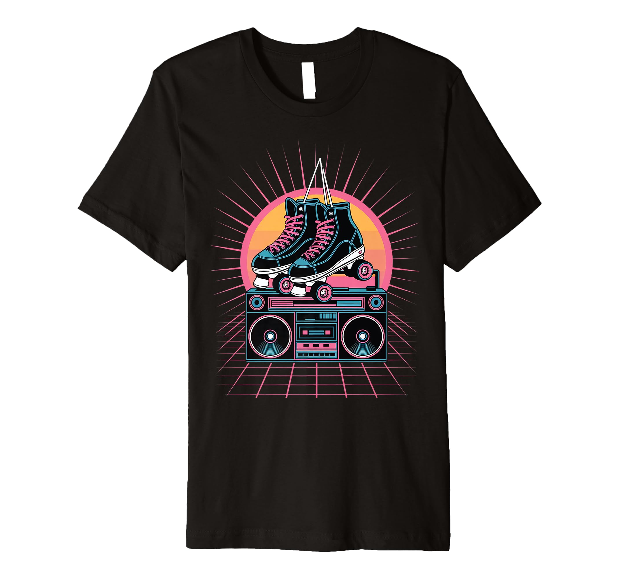 Roller Skates And Boombox T-Shirt - Casual Everyday Wear Men Women - T-Shirt, Sweatshirt, Hoodie