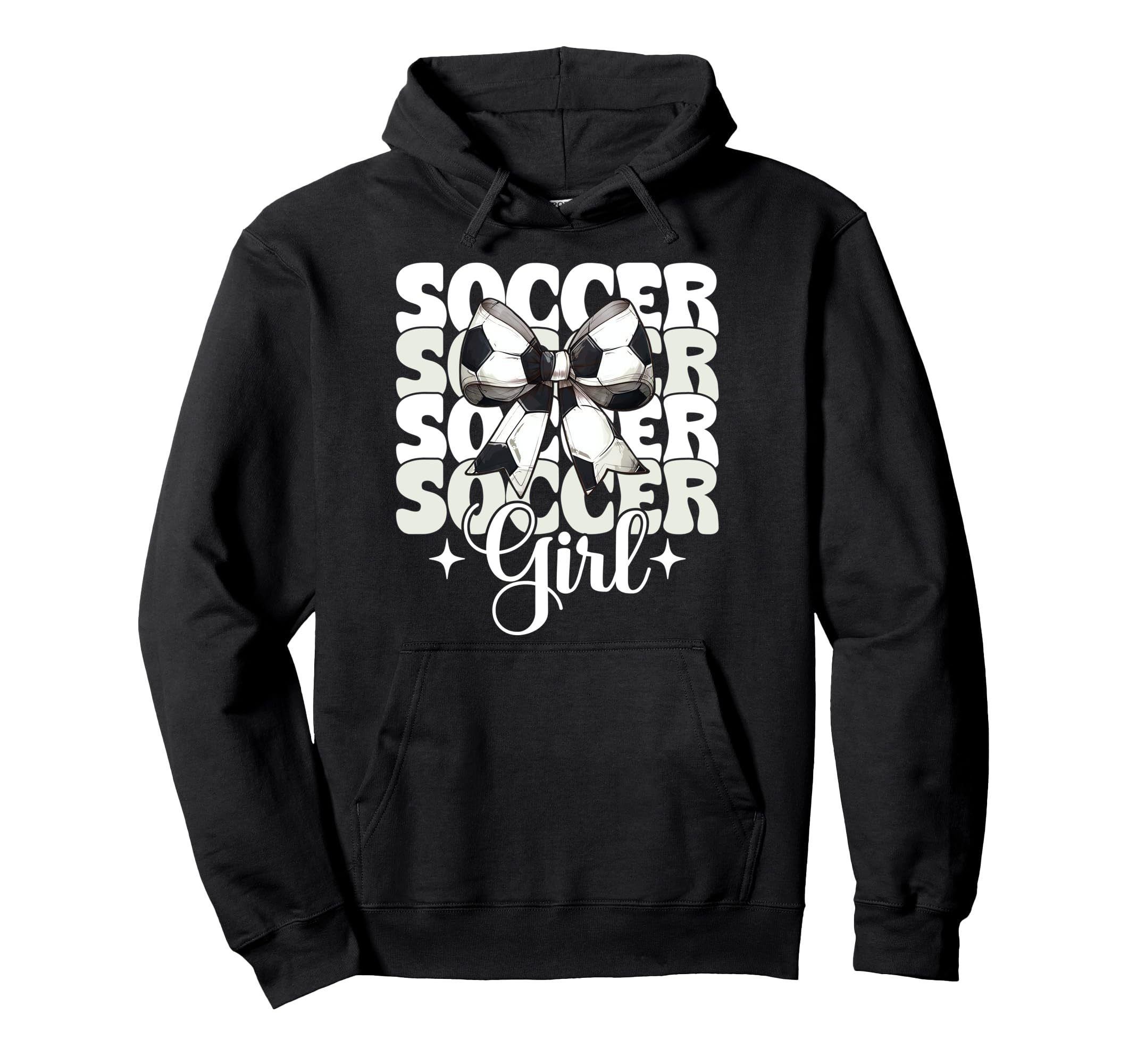 Womens Coquette Bow Ribbon Soccer Hoodie - Novelty Apparel Men Women - T-Shirt, Sweatshirt, Hoodie