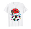Santa Soccer Vibes Soccer Ball Lights T-Shirt - Custom Art Print Men Women - T-Shirt, Sweatshirt, Hoodie