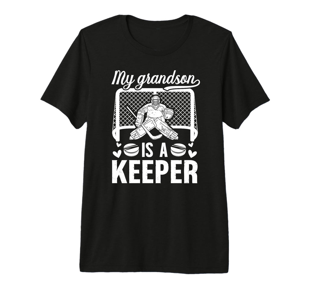 My Grandson Hockey Keeper Grandma T-Shirt - Fun Novelty Design Men Women - T-Shirt, Sweatshirt, Hoodie