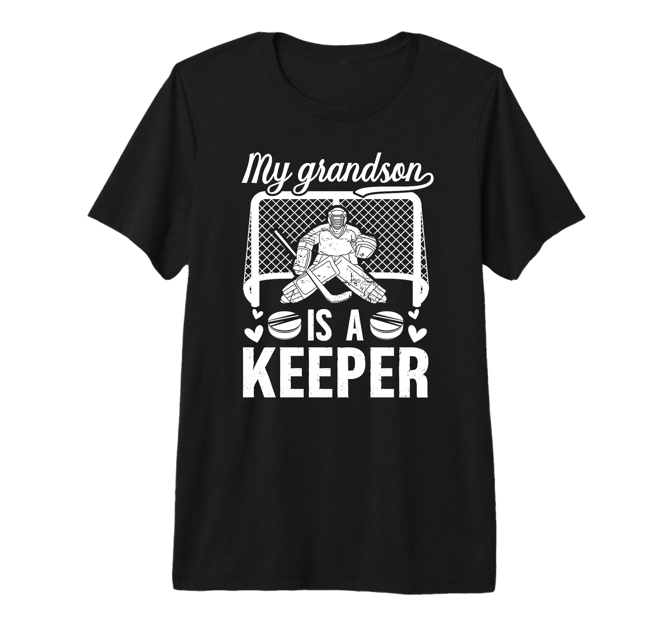 My Grandson Hockey Keeper Grandma T-Shirt - Fun Novelty Design Men Women - T-Shirt, Sweatshirt, Hoodie