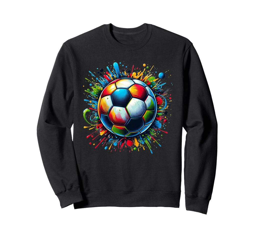 Soccer Ball Paint Splatter Sweatshirt - Fun Novelty Design for Adults - T-Shirt, Sweatshirt, Hoodie