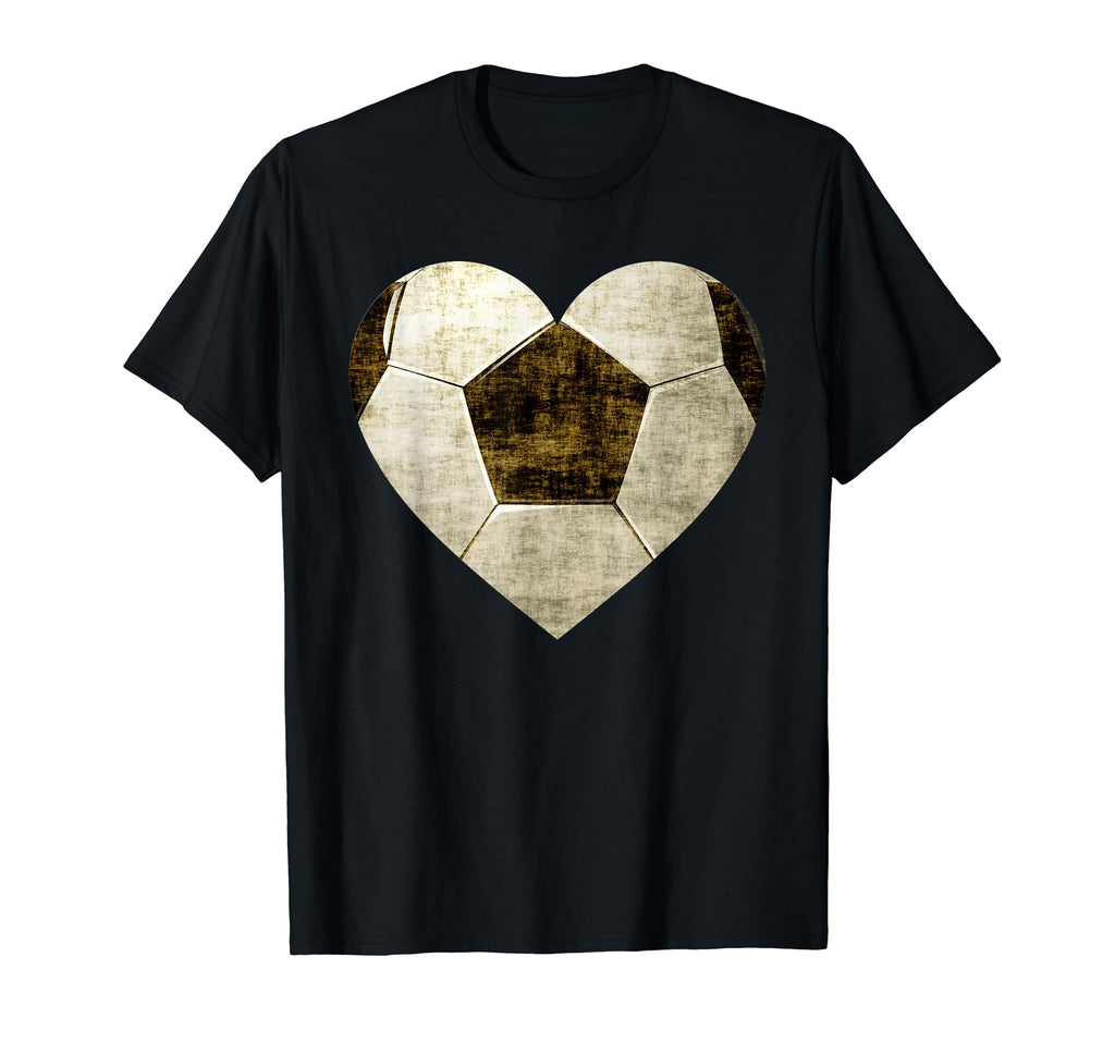 Soccer Ball Distressed Heart T-Shirt - Casual Everyday Wear Men Women - T-Shirt, Sweatshirt, Hoodie