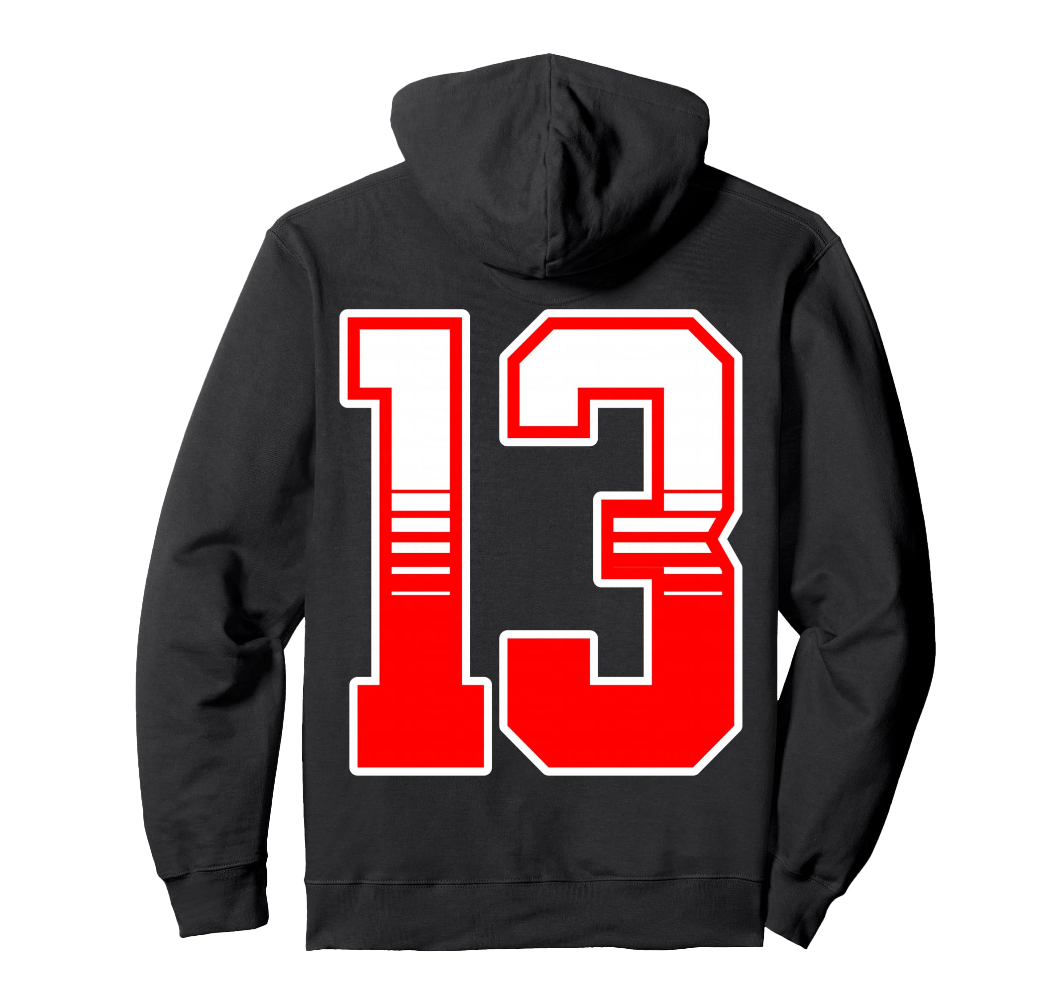 White Red Sport Team Number 13 Hoodie - Aesthetic Graphic Unisex - T-Shirt, Sweatshirt, Hoodie