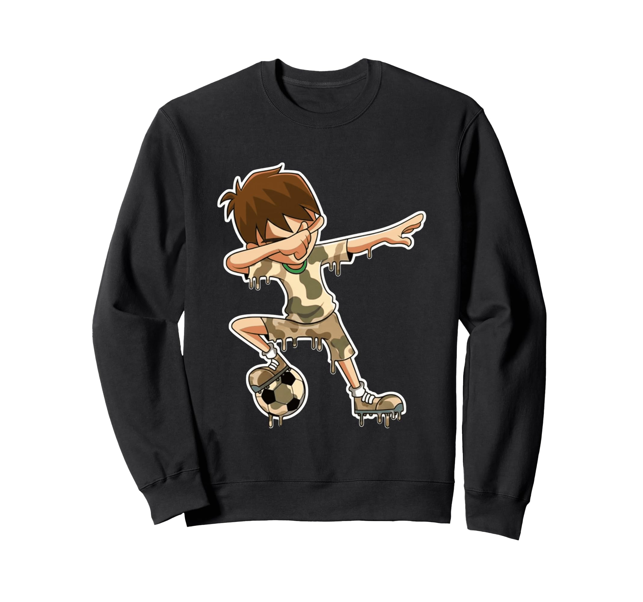 Dabbing Soccer Player Dripping Fun Sweatshirt - Custom Art Print Men Women - T-Shirt, Sweatshirt, Hoodie