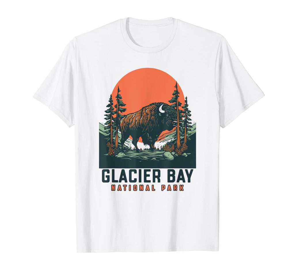 Glacier Bay National Park Bison T-Shirt - Fun Novelty Design for Adults - T-Shirt, Sweatshirt, Hoodie